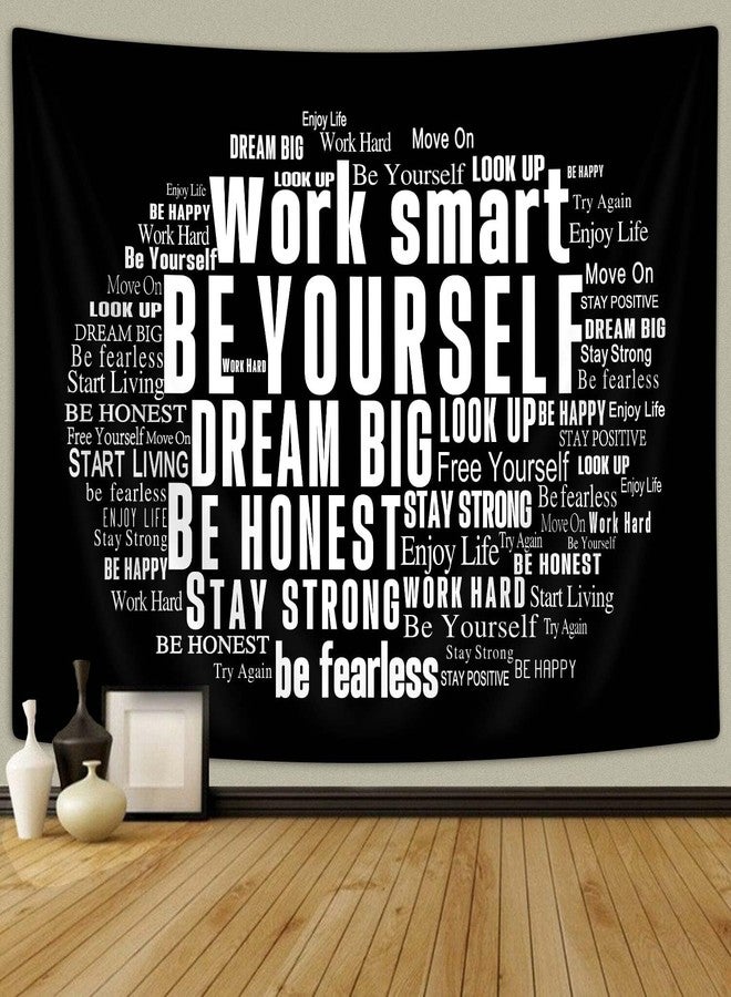 Drgilau Inspirational Quotes Tapestry, Motivational Tapestry Positive Saying Classroom Wall Decor Black White Inspirational Tapestries for Office, Encouraging Work Life Wall Hanging Decor for College Dorm - Image 1